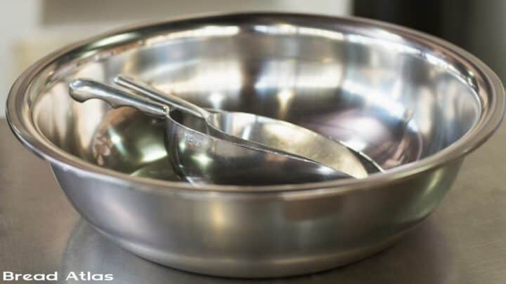 Steel mixing bowls.