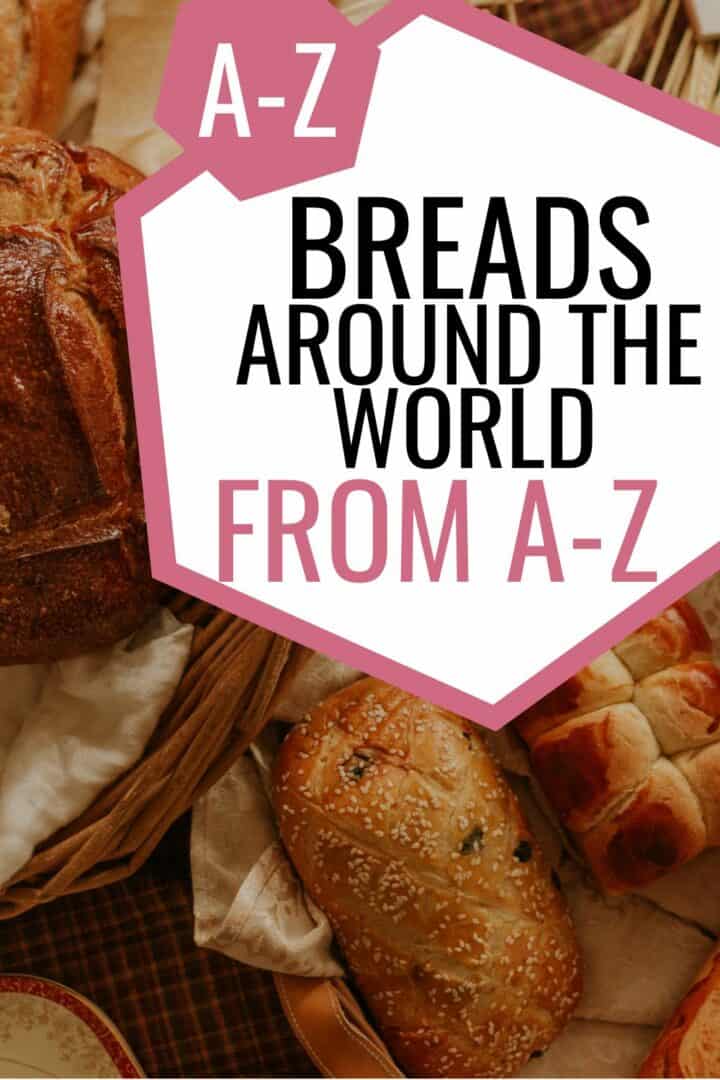 Types of bread Pinterest image.